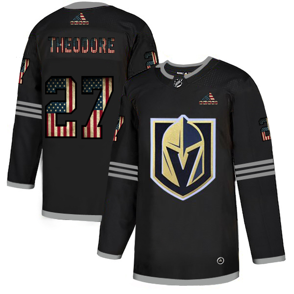 Vegas Golden Knights #27 Shea Theodore Adidas Men Black USA Flag Limited NHL Jersey->tampa bay lightning->NHL Jersey